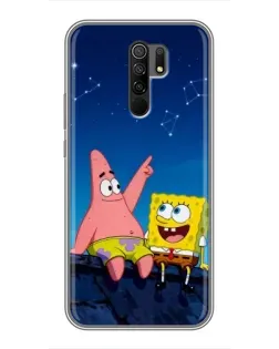 Чехол для Xiaomi Redmi 9 с картинкой «Губка Боб и Патрик ночью» Чехол для Xiaomi Redmi 9 с картинкой «Губка Боб и Патрик ночью»