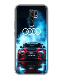 Чехол для Xiaomi Redmi 9 с картинкой «Audi Sport — неон»