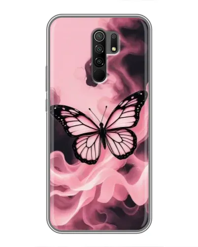 Чехол для Xiaomi Redmi 9 с картинкой «Бабочка в дыму»