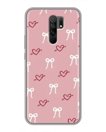 Чехол для Xiaomi Redmi 9 с картинкой «Сердца и банты»