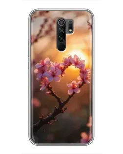 Чехол для Xiaomi Redmi 9 с картинкой «Розовый цвет сердце на фоне заката» Чехол для Xiaomi Redmi 9 с картинкой «Розовый цвет сердце на фоне заката»