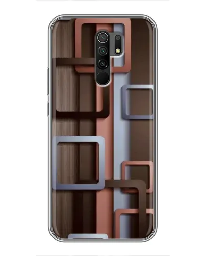 Чохол для Xiaomi Redmi 9 з картинкою «Коричневі об'ємні квадрати» Чохол для Xiaomi Redmi 9 з картинкою «Коричневі об'ємні квадрати»