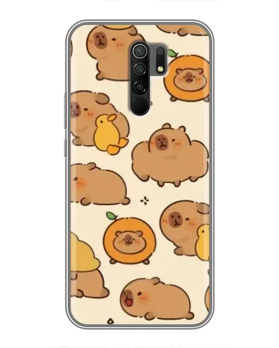 Чехол для Xiaomi Redmi 9 с картинкой «Капибары с апельсинами»