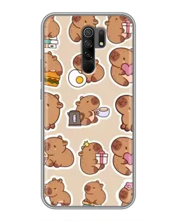 Чохол для Xiaomi Redmi 9 з картинкою «Капібари паттерн»