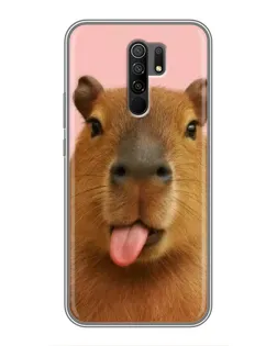 Чохол для Xiaomi Redmi 9 з картинкою «Капібара з язиком»