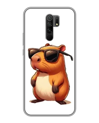 Чехол для Xiaomi Redmi 9 с картинкой «Капибара в очках»