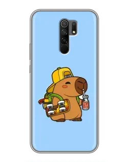 Чохол для Xiaomi Redmi 9 з картинкою «Капібара на скейті»