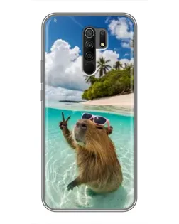 Чохол для Xiaomi Redmi 9 з картинкою «Капібара на морі»