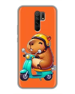 Чохол для Xiaomi Redmi 9 з картинкою «Капібара на скутері»