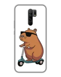 Чохол для Xiaomi Redmi 9 з картинкою «Капібара на самокаті»