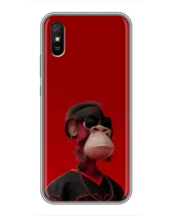 Чохол для Xiaomi Redmi 9A з картинкою «Bored Ape в червоному»