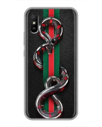 Чехол для Xiaomi Redmi 9A с картинкой «Gucci — змея на полосе» Чехол для Xiaomi Redmi 9A с картинкой «Gucci — змея на полосе»