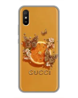 Чохол для Xiaomi Redmi 9A з картинкою «Gucci — золоті метелики»