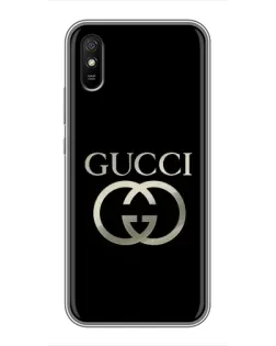 Чохол для Xiaomi Redmi 9A з картинкою «Gucci — золото на чорному»