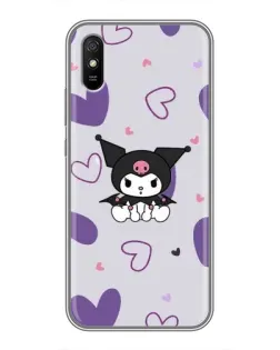 Чохол для Xiaomi Redmi 9A з картинкою «Kuromi та лавандові серця»