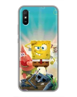 Чехол для Xiaomi Redmi 9A с картинкой «Спанч Боб победитель»