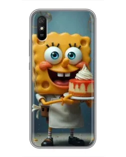 Чехол для Xiaomi Redmi 9A с картинкой «Повар Спанч Боб»