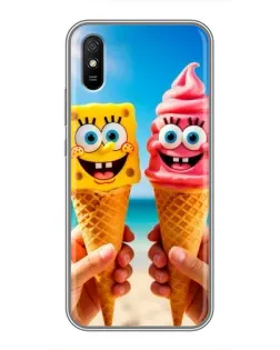 Чехол для Xiaomi Redmi 9A с картинкой «Спанч Боб мороженое»