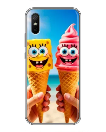 Чехол для Xiaomi Redmi 9A с картинкой «Спанч Боб мороженое»