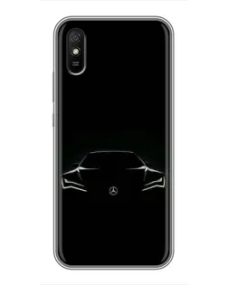 Чехол для Xiaomi Redmi 9A с картинкой «Mercedes — силуэт авто» Чехол для Xiaomi Redmi 9A с картинкой «Mercedes — силуэт авто»