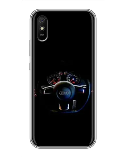 Чехол для Xiaomi Redmi 9A с картинкой «Салон Audi — руль»