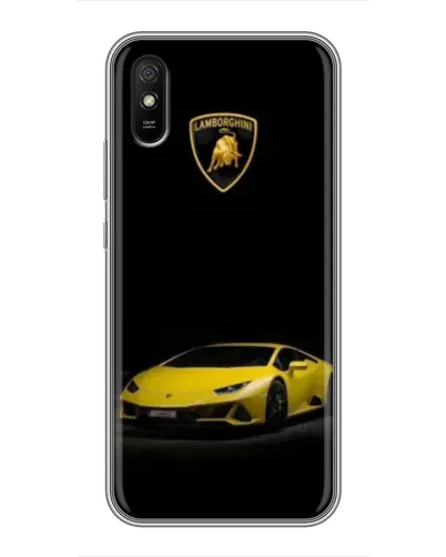 Чехол для Xiaomi Redmi 9A с картинкой «Lamborghini желтый акцент»