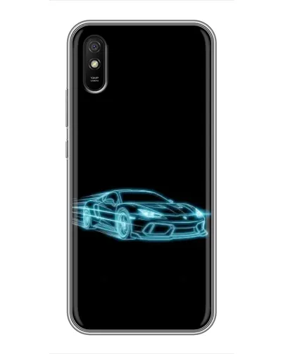 Чехол для Xiaomi Redmi 9A с картинкой «Неоновый контур Lamborghini»