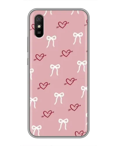 Чехол для Xiaomi Redmi 9A с картинкой «Сердца и банты»