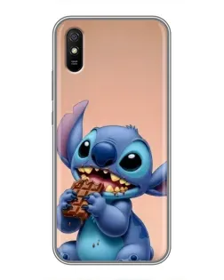 Чехол для Xiaomi Redmi 9A с картинкой «Стич ест шоколад»