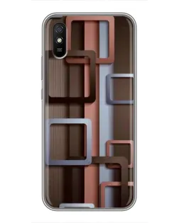 Чехол для Xiaomi Redmi 9A с картинкой «Коричневые объемные квадраты» Чехол для Xiaomi Redmi 9A с картинкой «Коричневые объемные квадраты»