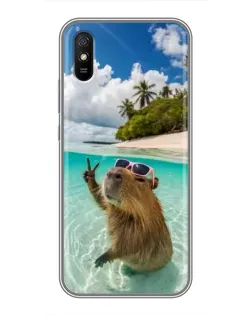 Чохол для Xiaomi Redmi 9A з картинкою «Капібара на морі»