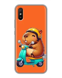 Чохол для Xiaomi Redmi 9A з картинкою «Капібара на скутері»