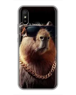 Чохол для Xiaomi Redmi 9A з картинкою «Капібара золотий ланцюг»