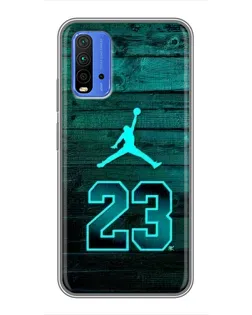 Чехол для Xiaomi Redmi 9T с картинкой «Jordan Cyan 23»