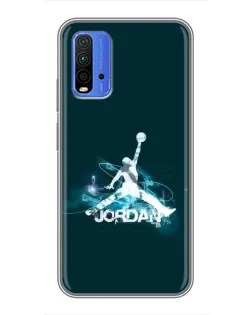 Чехол для Xiaomi Redmi 9T с картинкой «Jordan Blue Fire»