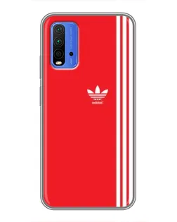 Чехол для Xiaomi Redmi 9T с картинкой «Красный минимализм Adidas»