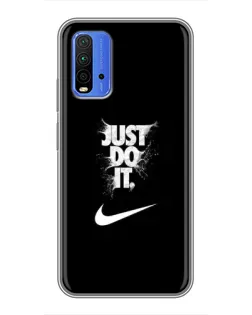 Чехол для Xiaomi Redmi 9T с картинкой «Текстовый принт Nike»
