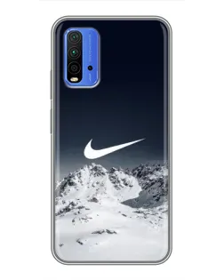 Чехол для Xiaomi Redmi 9T с картинкой «Nike — зимние горы»