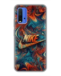 Чехол для Xiaomi Redmi 9T с картинкой «Nike в абстракции»