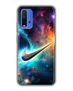 Чехол для Xiaomi Redmi 9T с картинкой «Космический Nike Swoosh»