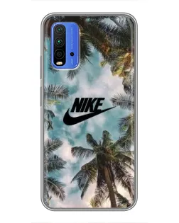 Чехол для Xiaomi Redmi 9T с картинкой «Тропический принт Nike» Чехол для Xiaomi Redmi 9T с картинкой «Тропический принт Nike»