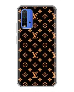 Чехол для Xiaomi Redmi 9T с картинкой «Золотая монограмма LV»