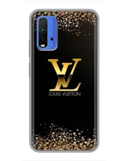 Чехол для Xiaomi Redmi 9T с картинкой «LV — золотые искры»
