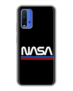 Чехол для Xiaomi Redmi 9T с картинкой «NASA — классика Red Blue» Чехол для Xiaomi Redmi 9T с картинкой «NASA — классика Red Blue»