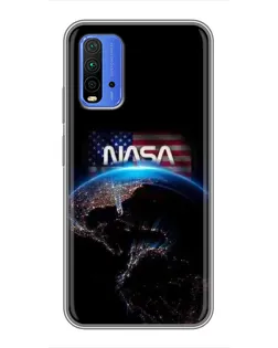 Чехол для Xiaomi Redmi 9T с картинкой «Земля из космоса NASA»