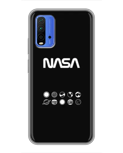 Чехол для Xiaomi Redmi 9T с картинкой «NASA — технический принт»