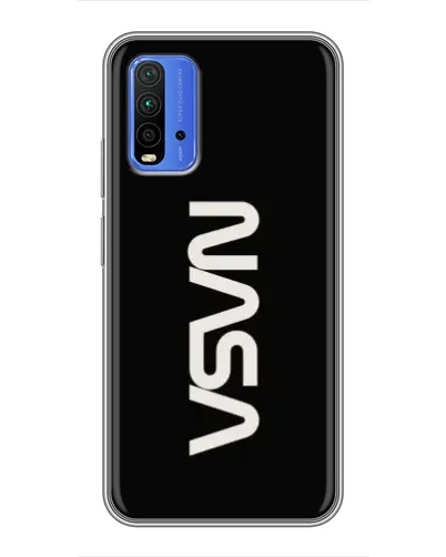Чехол для Xiaomi Redmi 9T с картинкой «NASA — вертикальный логотип»