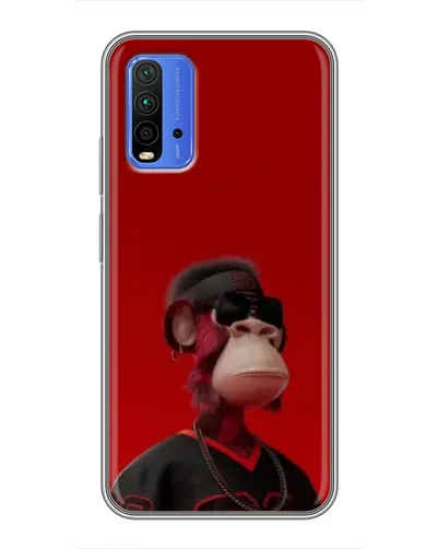 Чехол для Xiaomi Redmi 9T с картинкой «Bored Ape в красном» Чехол для Xiaomi Redmi 9T с картинкой «Bored Ape в красном»