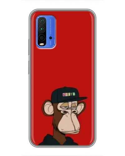 Чехол для Xiaomi Redmi 9T с картинкой «Bored Ape — красный фон» Чехол для Xiaomi Redmi 9T с картинкой «Bored Ape — красный фон»