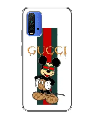 Чехол для Xiaomi Redmi 9T с картинкой «Микки Маус Gucci — полосы» Чехол для Xiaomi Redmi 9T с картинкой «Микки Маус Gucci — полосы»